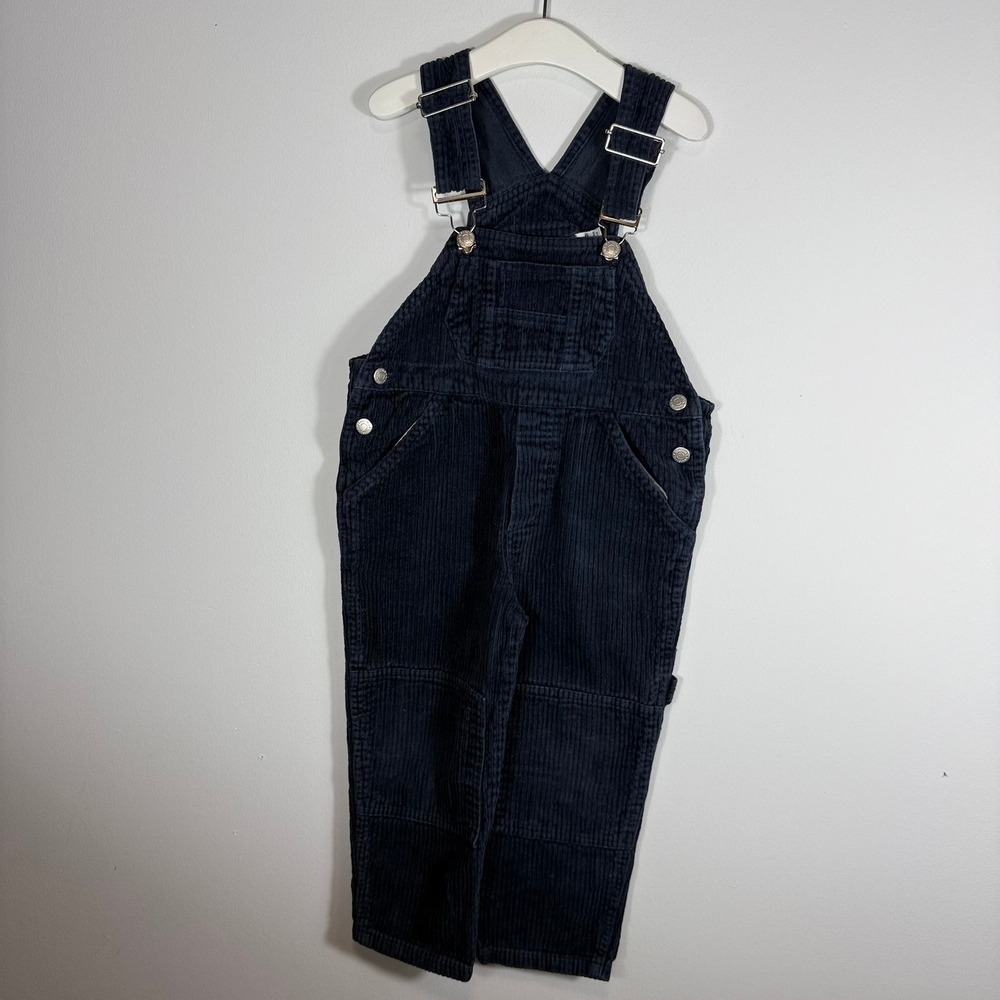 Ragscals Kids Navy Blue Corduroy Overalls Carpenter Pants Size 4 Vintage Style